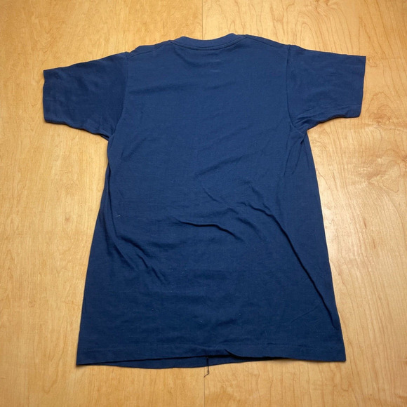 Vintage Screenstars Meda Frica Small Solid Blue Short Sleeve T-Shirt - Picture 8 of 9